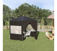 OUTSUNNY 3.9m Outdoor Gazebo Canopy Party Tent with 6 Removable Side Walls in Black Outsunny Black