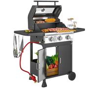 Outsunny 3 Burner Propane Gas BBQ Grill with See-through Lid and Thermometer | TJ Hughes