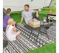 OUTSUNNY 3 ft Folding Camping Table w/ Adjustable Heights & Mesh Desktop in Black Outsunny Black