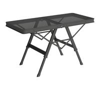 Outsunny 3 ft Folding Camping Table w/ Adjustable Heights, Portable Lightweight Outdoor Folding Picnic Table with Metal Mesh Desktop & Aluminium Legs for Picnic, Garden, Party, Black Black