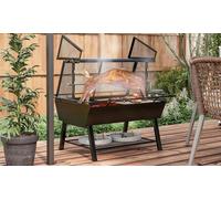 Outsunny 3-in-1 Barbecue Grill and Fire Pit with Cover