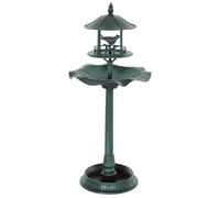 Outsunny 3-In-1 Garden Bird Bath, Birdbath With Large Water Basin, Green Green