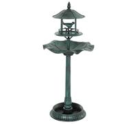 Outsunny 3-in-1 Garden Bird Bath, Freestanding Birdbath with Large Water Basin, Underneath Flower Planter, Φ50 x 113 cm, Green