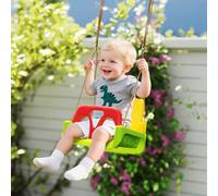 Outsunny 3 in 1 Kids Swing Seat, Adjustable Toddler Swing Chair, Green, Green