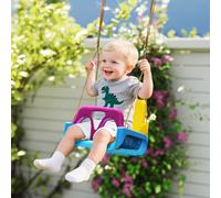 Outsunny 3 In 1 Kids Swing Seat, Adjustable Toddler Swing Chair, Light Blue