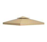 Outsunny 3(m) 2 Tier Garden Gazebo Top Cover Replacement Canopy Roof Deep Beige