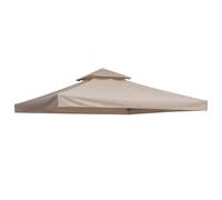 Outsunny 3(m) 2 Tier Garden Gazebo Top Cover Replacement Canopy Roof Deep Beige | TJ Hughes
