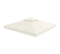 Outsunny 3(M) 2 Tier Garden Gazebo Top Cover Replacement Canopy Roof Cream White