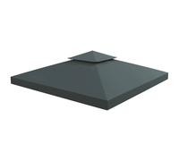 Outsunny 3(M) 2 Tier Garden Gazebo Top Cover Replacement Canopy Roof Deep Grey