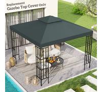 Outsunny 3m Garden Gazebo Top Cover Replacement Canopy Deep Grey