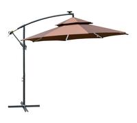 Outsunny 3(M) Cantilever Banana Parasol Hanging Umbrella With Double Roof