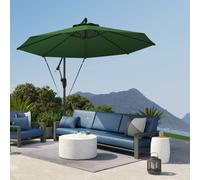 OUTSUNNY 3(m) Cantilever Banana Parasol with Cover Wind Strap UPF50+Green in Green Outsunny Green