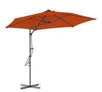 Outsunny 3(m) Cantilever Garden Parasol Umbrella W/ Solar LED Orange