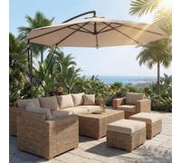 Outsunny 3 M Cantilever Parasol, Offset Umbrella With Cover And Wind Ropes