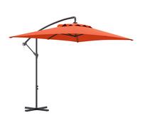 Outsunny 3 m Cantilever Parasol with Cross Base, Crank Handle, 6 Ribs, Beige - Orange - 294L x 193W x 250Hcm
