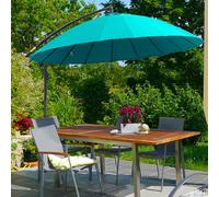 OUTSUNNY 3(m) Cantilever Shanghai Parasol w/ Crank Handle, Cross Base in Turquoise Outsunny Turquoise