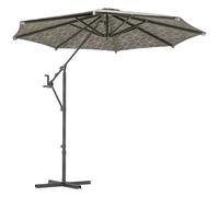 OUTSUNNY Convertible Cantilever Parasol & Market Parasol with Cross Base, 360° Rotation in Black Outsunny Black
