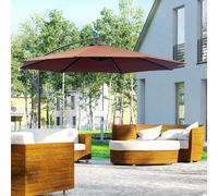 Outsunny Garden Parasol Sun Shade Cantilever Patio Coffee