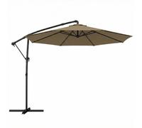 Outsunny 3 m Garden Cantilever Parasol with Cover, Round Overhanging Umbrella with 360° Rotation, Tilt, Khaki