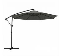 Outsunny 3 m Garden Cantilever Parasol with Cover, Round Overhanging Umbrella with 360° Rotation, Tilt, Grey