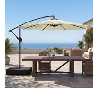 Outsunny 3 m Garden Cantilever Parasol with Sandbag, 360° Rotation - Modern - Cantilever Parasol - Beige