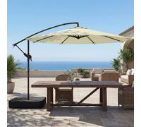 Outsunny 3 m Garden Cantilever Parasol with Sandbag, 360° Rotation - Modern - Cantilever Parasol - Beige
