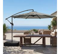 Outsunny 3 m Garden Cantilever Parasol with Sandbag, 360° Rotation - Not applicable - Cantilever Parasol - Grey