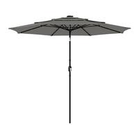 Outsunny 3 m Garden Parasol, Parasol Umbrella with 3-tier Roof, Crank Handle, Tilt Function, Polyester Canopy, Outdoor Table Umbrella for Patio, Garden, Grey