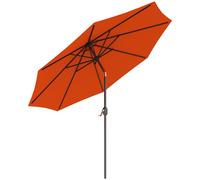 Outsunny 3 m Garden Parasol Umbrellas, Outdoor Sun Shade with 8 Ribs, Tilt and Crank Handle for Balcony, Bench, Garden, Orange Orange