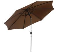 Outsunny 3m Tilting Parasol Garden Umbrella Coffee, Coffee
