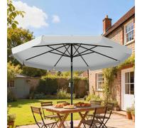 OUTSUNNY 3 m Garden Parasol with Tilt & Crank, UPF30+ Outdoor Table Umbrella in Light Grey | Size: 3m Outsunny Light Grey 3m