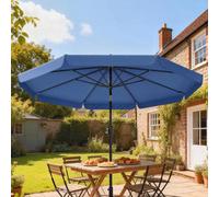 Outsunny 3 m Garden Parasol with Tilt Mechanism & Crank Handle, UPF 30+ Patio Umbrella Outdoor Table Umbrella with Vent for Market Terrace, Dark Blue