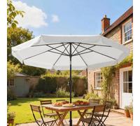 Outsunny 3 M Garden Parasol With Tilt & Crank, Upf30+ Outdoor Table Umbrella