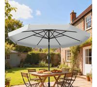OUTSUNNY 3 m Garden Parasol with Tilt & Crank, UPF30+ Outdoor Table Umbrella in Light Grey | Size: 3m Outsunny Light Grey 3m