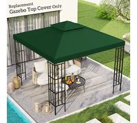 OUTSUNNY 3(m) Gazebo Top Cover Double Tier Canopy Replacement Pavilion Roof Dark Green Outsunny Green