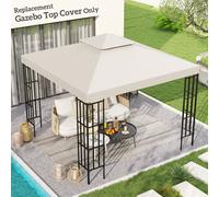 OUTSUNNY 3(m) Gazebo Top Cover Double Tier Canopy Replacement Pavilion Roof with Vent in Cream Outsunny Cream