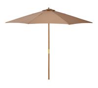 Outsunny 3(m) Wooden Garden Parasol Sun Shade Outdoor Umbrella Canopy Khaki
