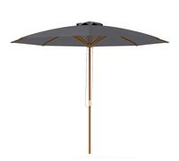 Outsunny 3(m) Wooden Patio Umbrella - Dark Grey