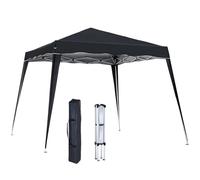 Outsunny 3 M x 3 M Base/ 2.5 M x 2.5 M Top Pop Up Gazebo, 2 Person Setup Instant with Carry Bag, Height Adjustable Slant Leg Party Tent Instant Event Shelter for Garden, Patio, Black
