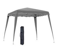 Outsunny 3 M x 3 M Base/ 2.5 M x 2.5 M Top Pop Up Gazebo, 2 Person Setup Instant with Carry Bag, Height Adjustable Slant Leg Party Tent Instant Event Shelter for Garden, Patio, Grey Grey