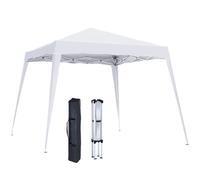 Outsunny 3 M x 3 M Base/ 2.5 M x 2.5 M Top Pop Up Gazebo, 2 Person Setup Instant with Carry Bag, Height Adjustable Slant Leg Party Tent Instant Event Shelter for Garden, Patio, White White