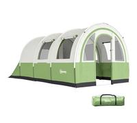 Outsunny 3 Man Camping Tent 480L x 260W x 200H cm Cream and Emerald Green