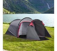Outsunny 3 Man Camping Tent w/ 2 Rooms Porch Vents Rainfly Weather-Resistant