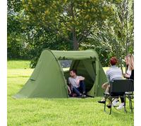 Outsunny 3 Man Camping Tent With 2 Bedrooms, 3000mm Waterproof, Green