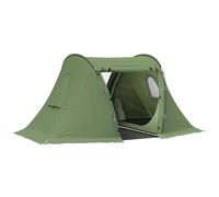 Outsunny 3 Man Camping Tent with Living Area and 2 Bedrooms, 3000mm Waterproof Family Tent with Sewn-in Groundsheet and bag, Portable Dome Tent for Hiking, Festival, Backpacking (Green)