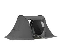 Outsunny 3 Man Camping Tent with Living Area and 2 Bedrooms, 3000mm Waterproof Family Tent with Sewn-in Groundsheet, Portable with Bag for Hiking, Festival, Backpacking, Drak Grey