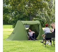 OUTSUNNY 3 Man Camping Tent with Living Area & 2 Bedrooms, 3000mm Waterproof in Green Outsunny Green