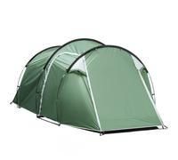 3 Man Camping Tent with 2 Rooms Porch Vents Rainfly Weather-Resistant Outsunny Green One Size