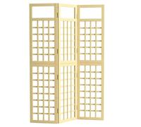 Outsunny 3-Panel Garden Privacy Screen, Freestanding Foldable Wooden Outdoor Divider/Trellis, Decorative Privacy Screen for Garden Patio Pool, 120 x 170 cm, Natural Wood Finish
