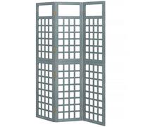 OUTSUNNY 3-Panel Garden Privacy Screen, Foldable Wooden Divider, Grey Outsunny Grey